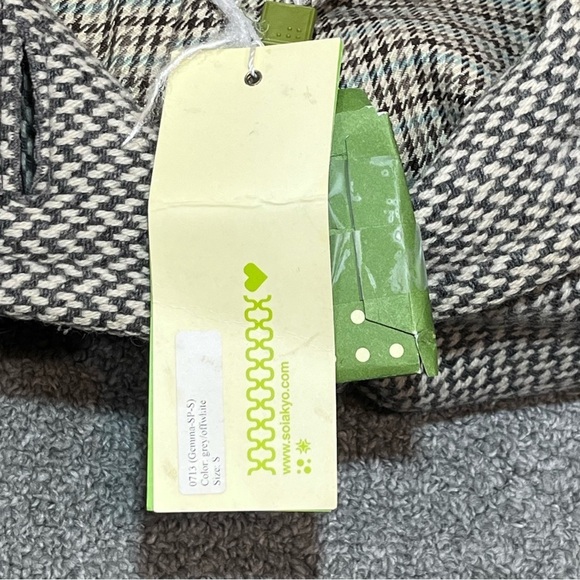 Soia & Kyo Gemma Coat Womens Small Gray Checkered Belted Peacoat Jacket NWT - Picture 11 of 16